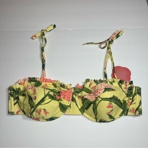 Agua Bendita x Target Peony Botanical Print Underwire Bikini Top 18 NWT Resort